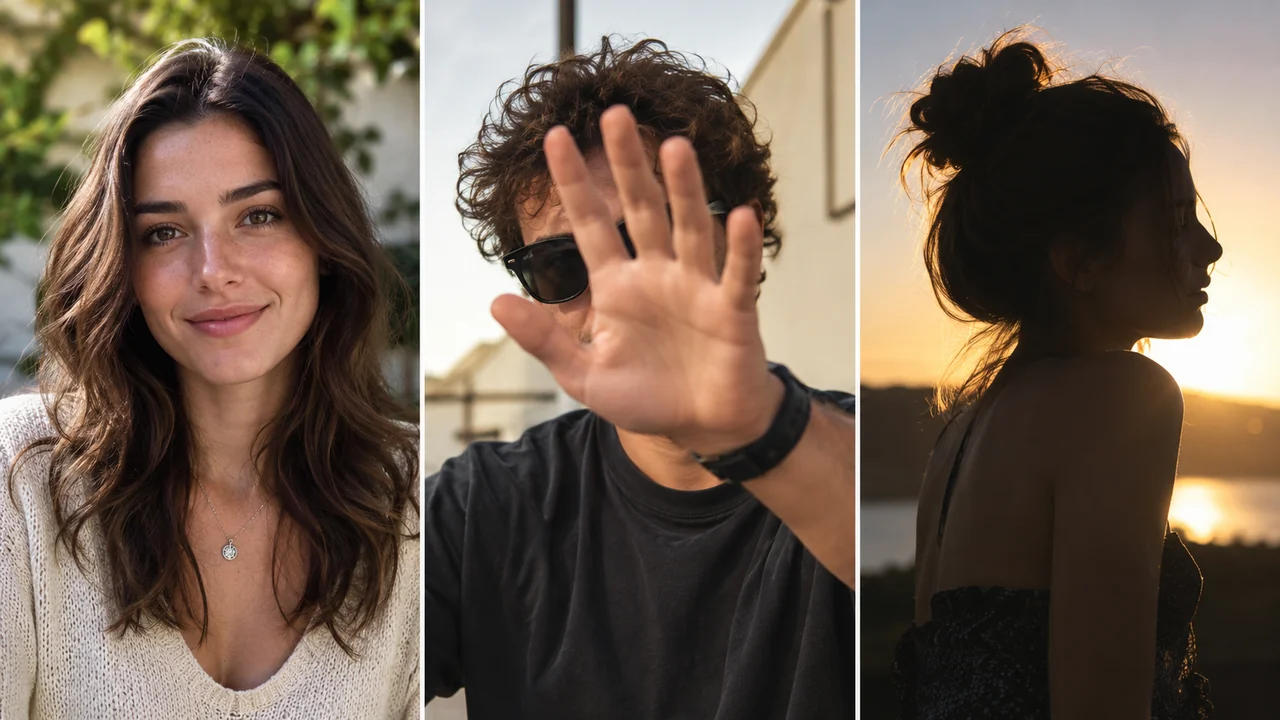 Three fictional photo examples for Hotel Lobby: Clear face, even light; Avoid covered faces; Avoid side views / backlight